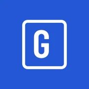 White Grailset archive G on cobalt blue.