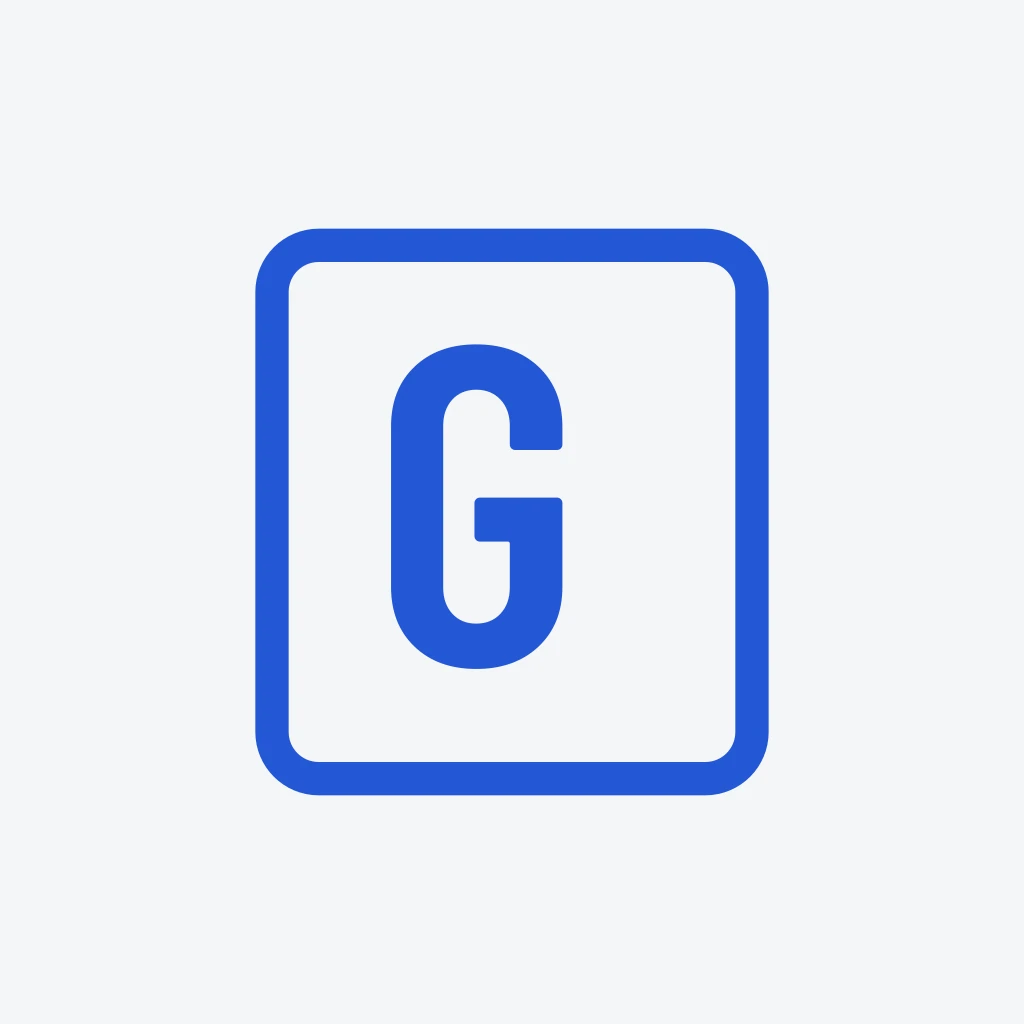 Grailset archive G centered on a frost square.