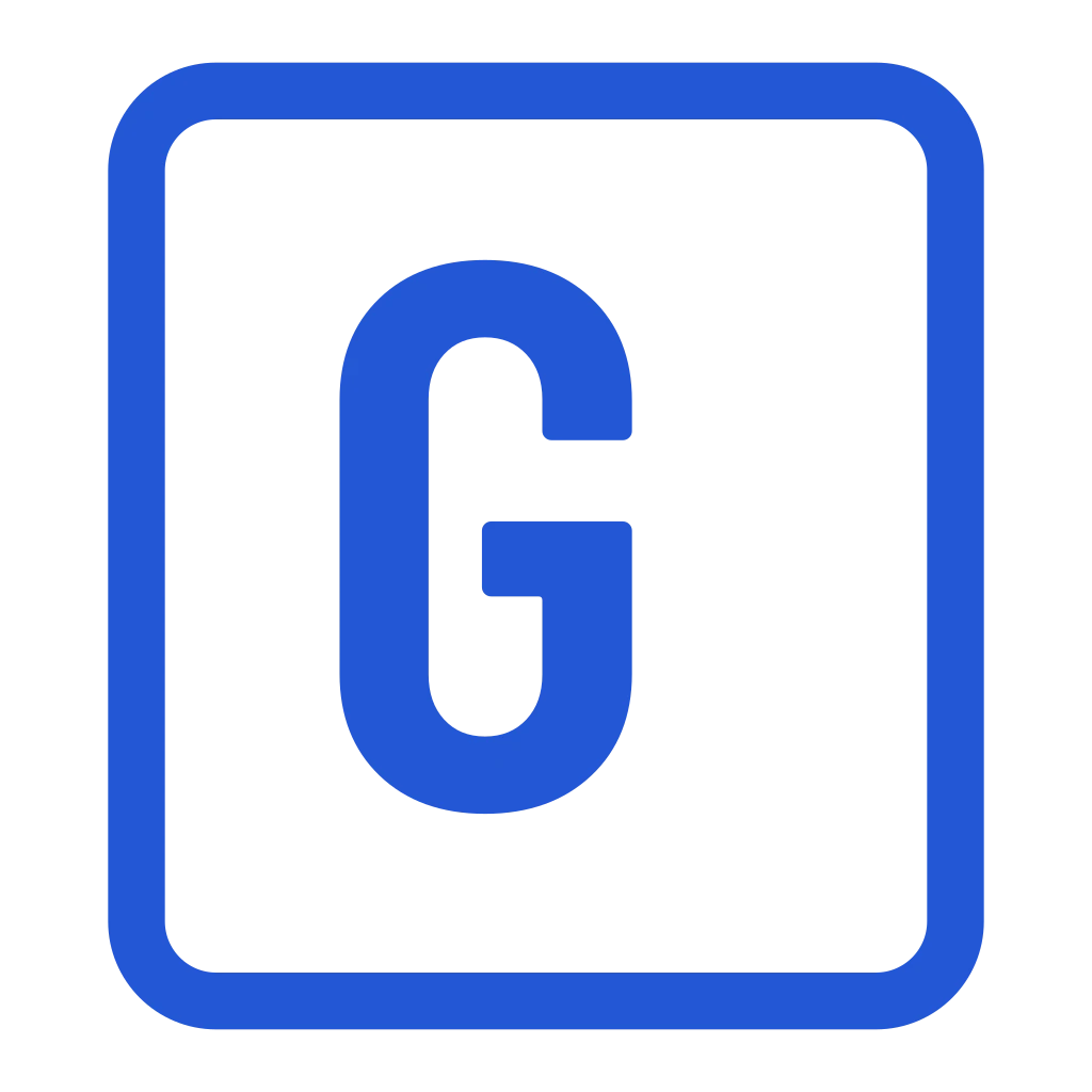 Original Grailset archive-frame G mark in cobalt.
