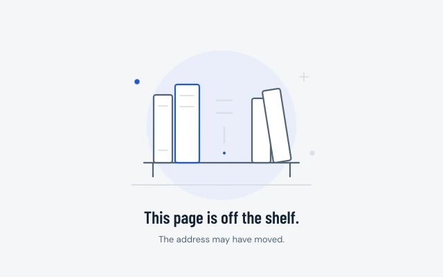 A small library shelf with a clear gap between two groups of books, representing a missing page.